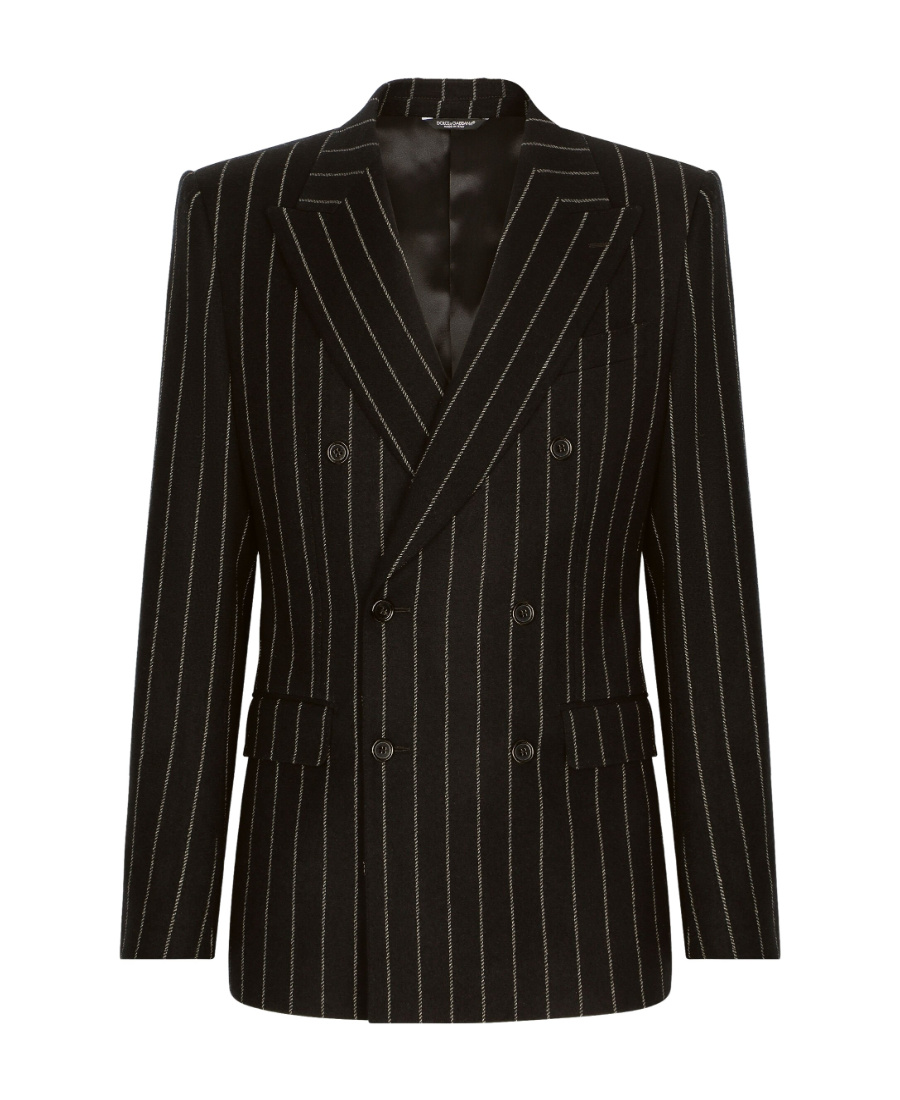 Dolce & Gabbana Pinstripe Double-breasted Blazer In Black