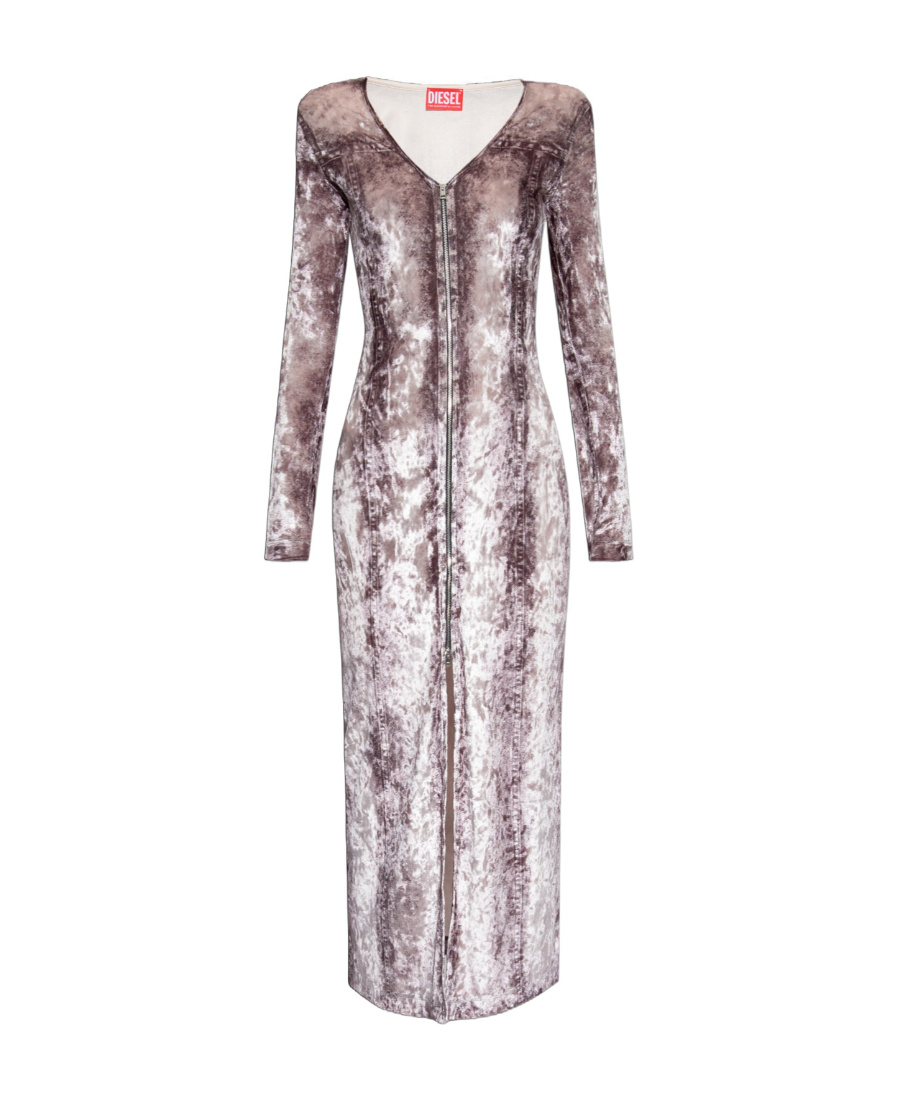 Diesel D Martel V-neck Midi Dress In Multicolor
