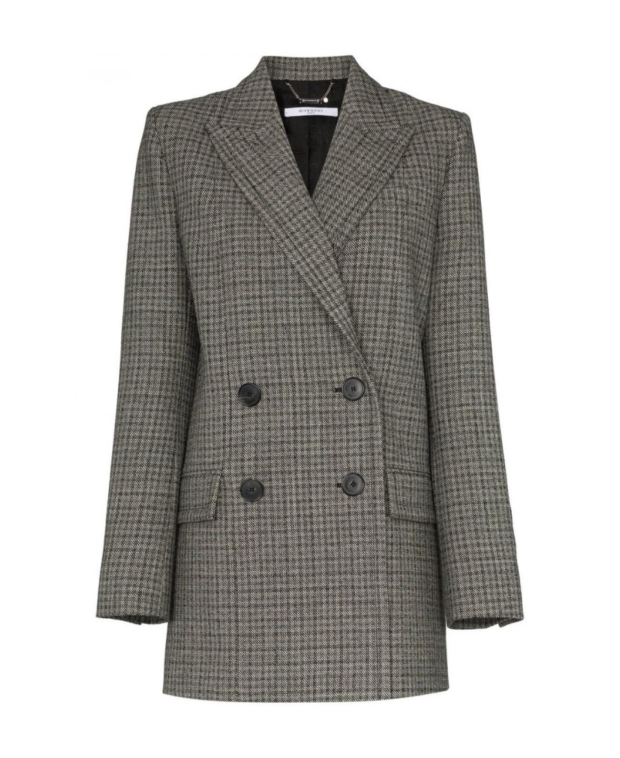 Givenchy Plaid Wool Suit Jacket In Black