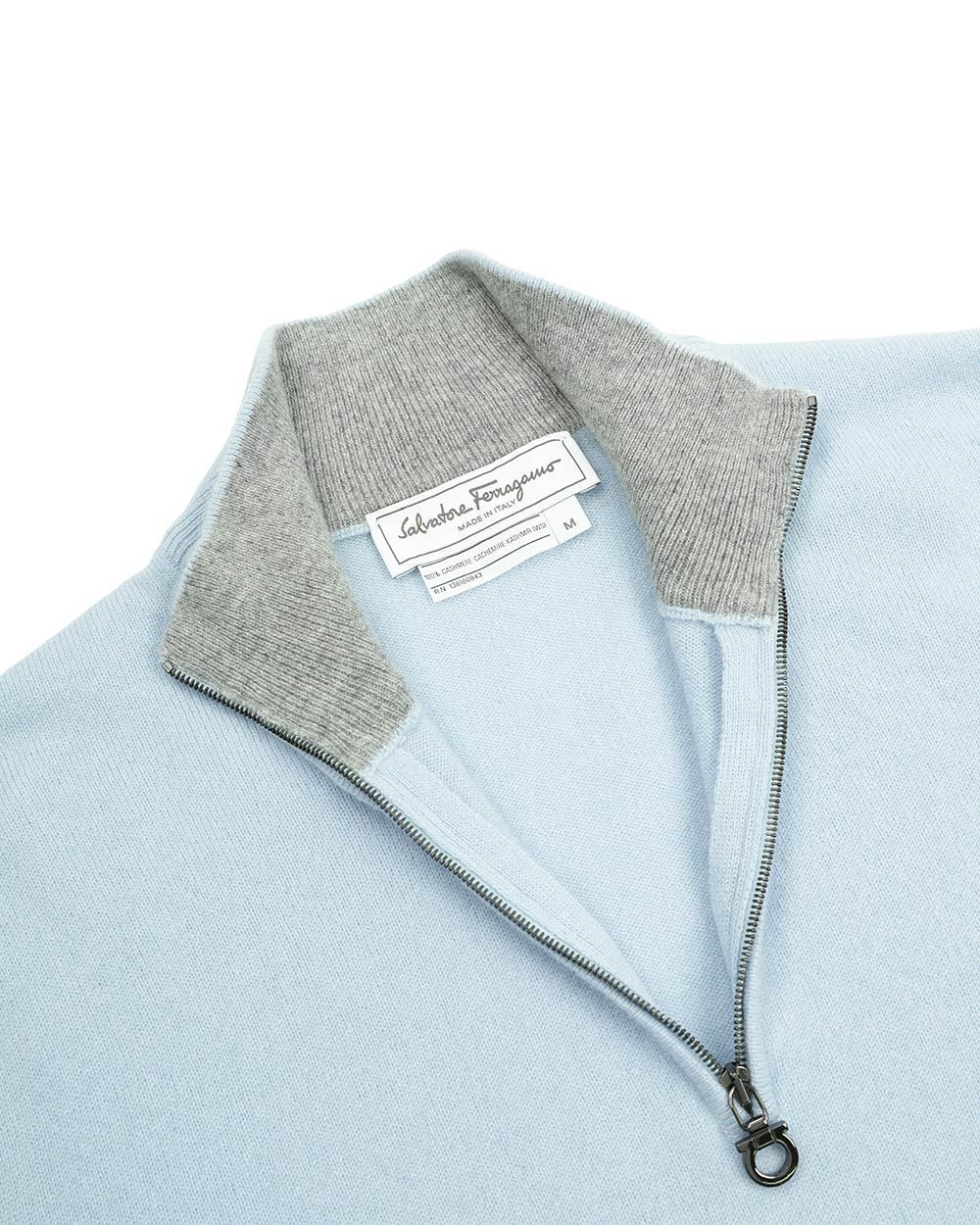 Ferragamo Semi-zipper Sweater In Gray