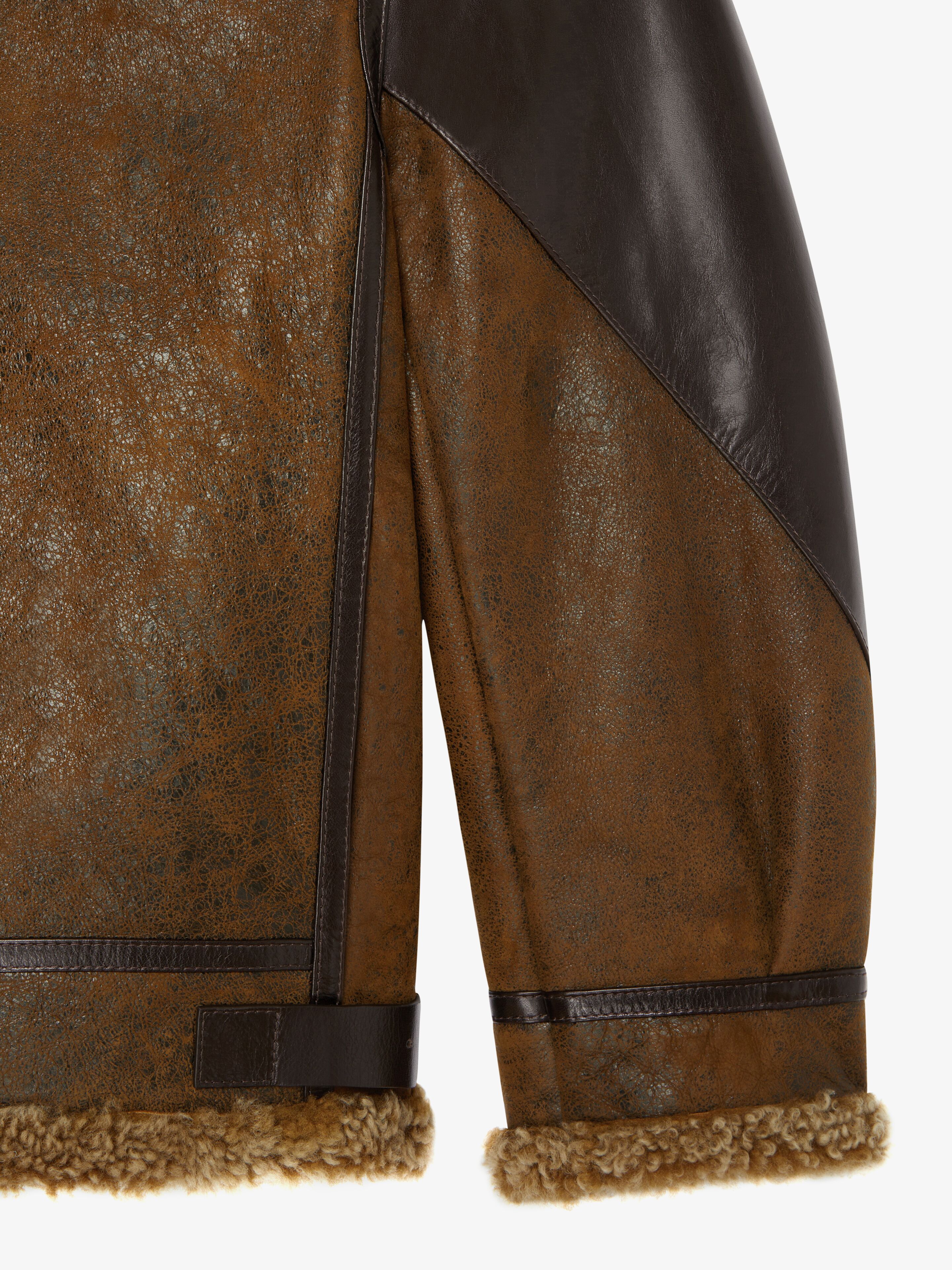 Givenchy Jacket In Leather And Shearling In Brown