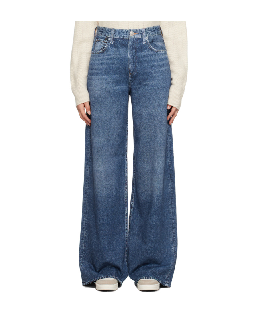 Shop Rag & Bone Mid-rise Wide-leg Jeans In Blue