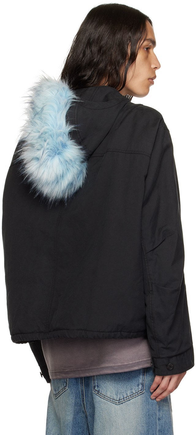 We11 Done Hooded Long-sleeved Casual Jacket In Black