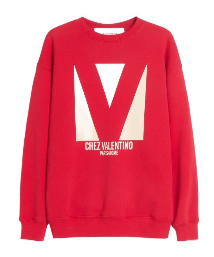 Valentino Chez Logo Print Sweatshirt In Red