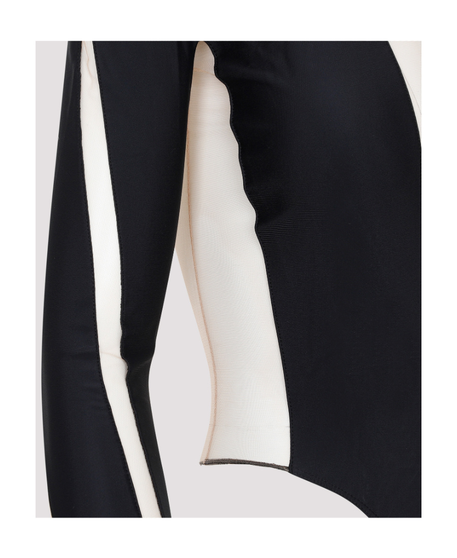 Mugler Illusion Shaping Bodysuit In Black