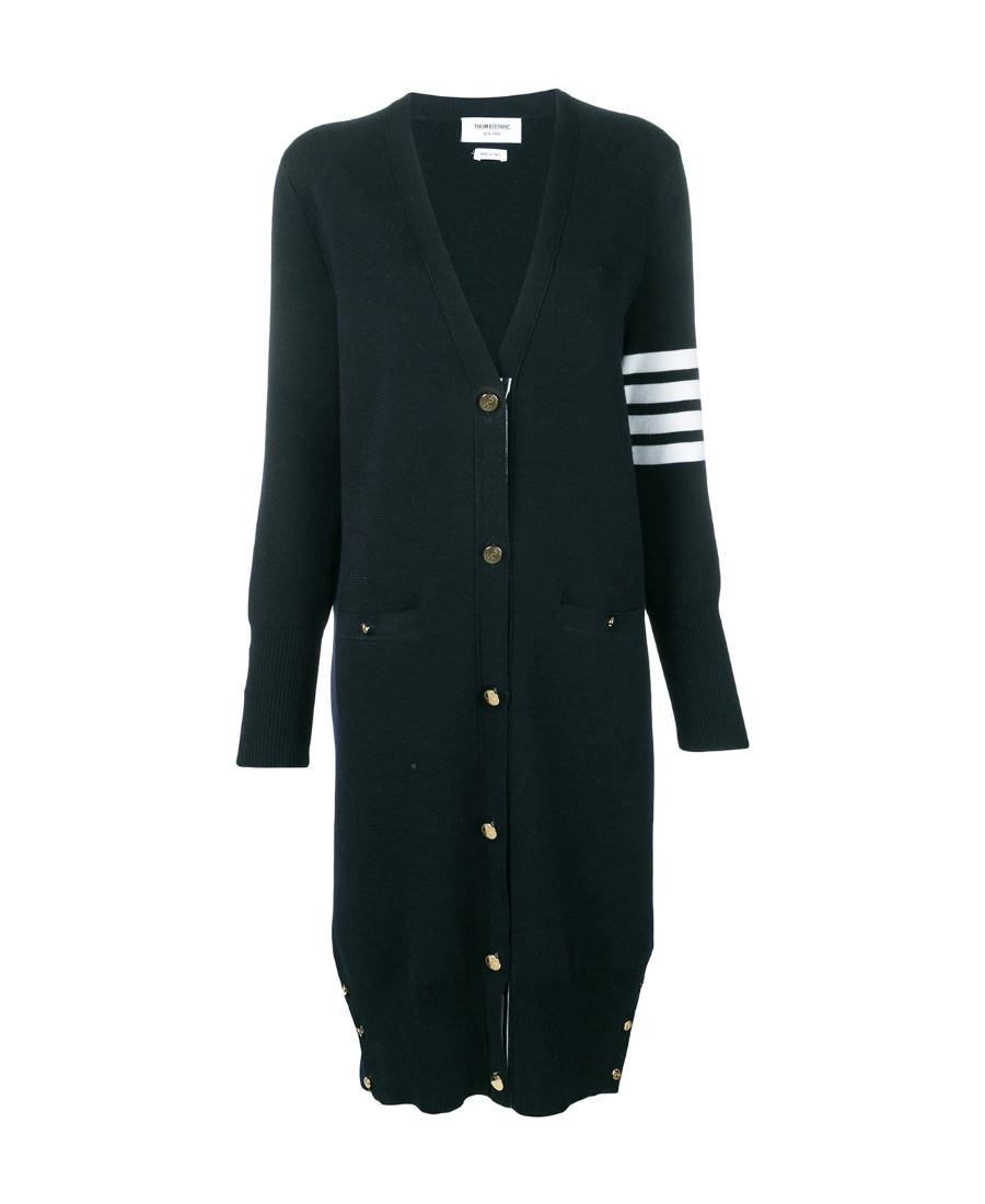 Thom Browne Milano Stitch Merino Cardigan In Black