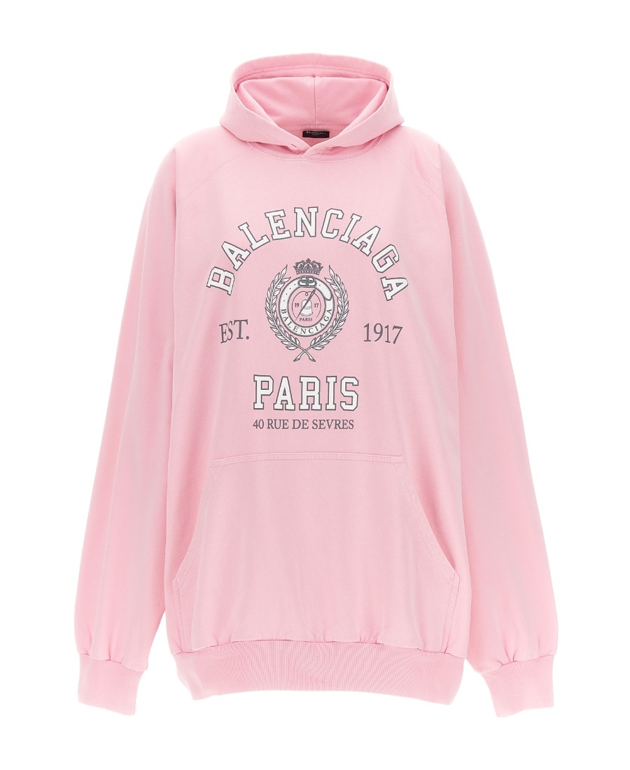 Balenciaga Hoodie With Logo Print In Pink