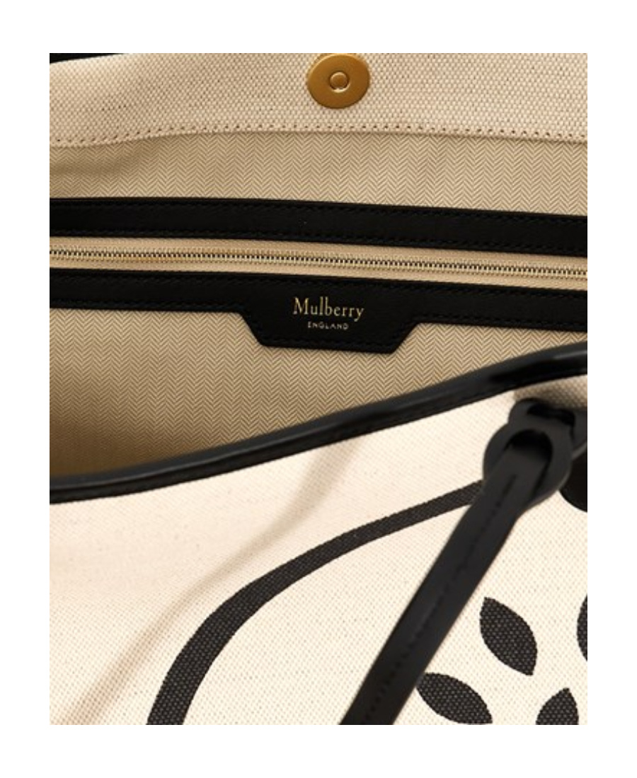Mulberry Canvas Tote Logo-print Bag In White