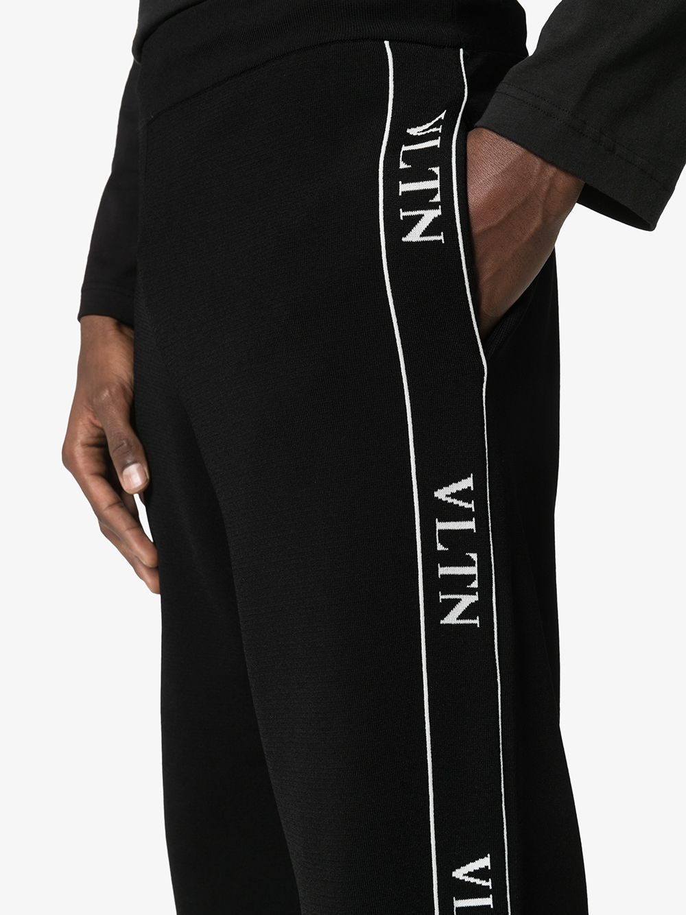 Valentino Ticker Logo-print Track Pants In Black