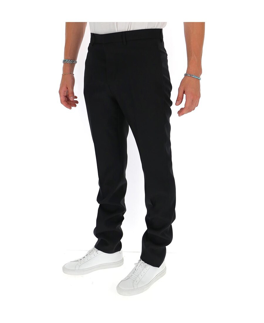 Givenchy Split Logo Detail Tailored Trousers In Black