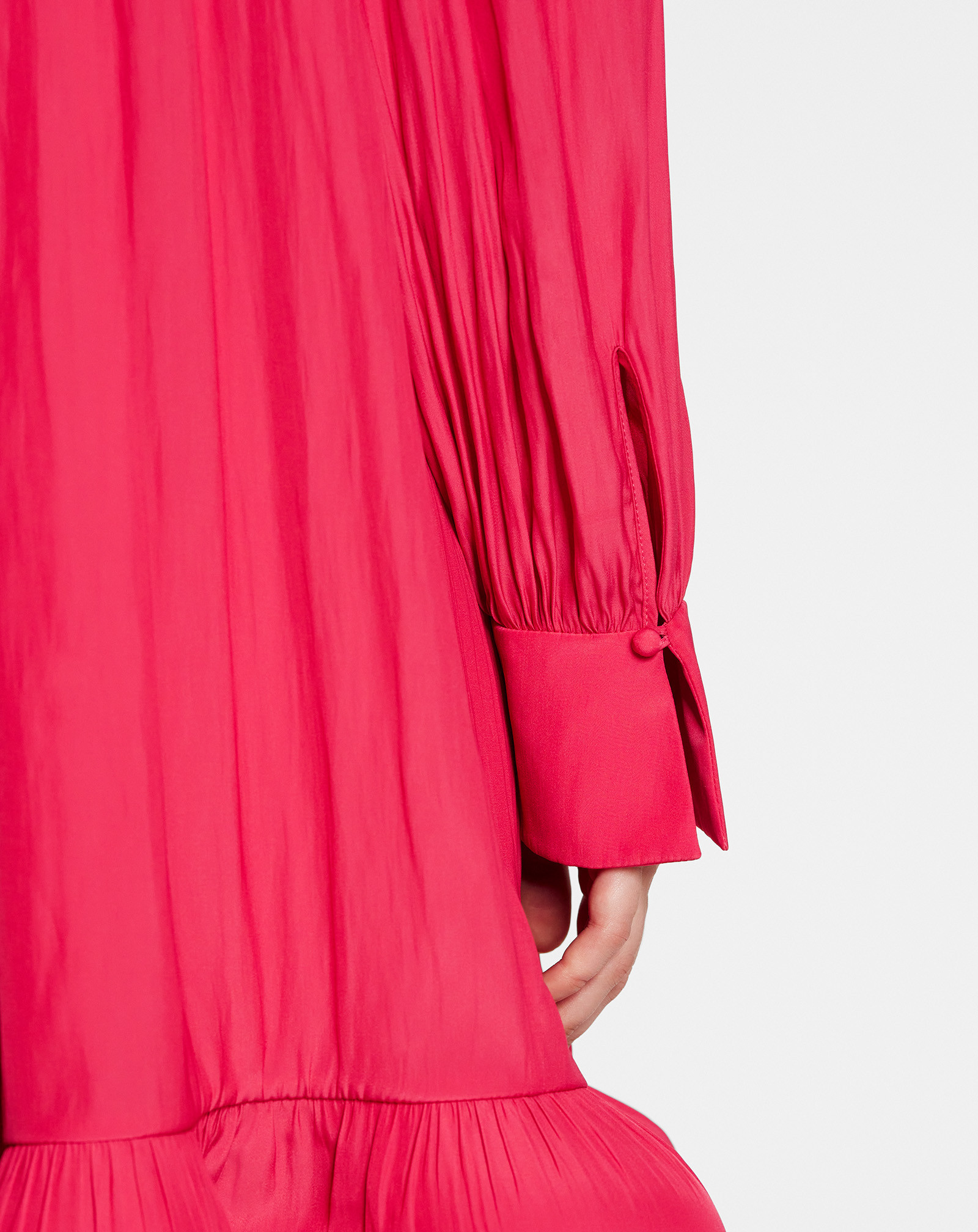 LANVIN RUFFLED CHARMEUSE MINIDRESS