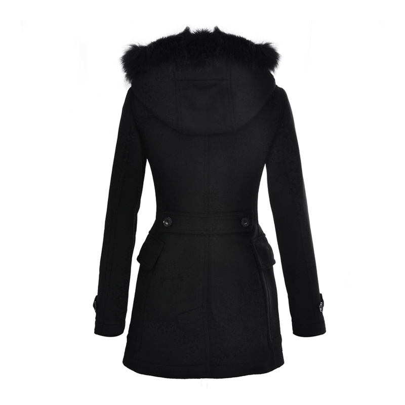 BURBERRY HORN BUCKLE WOOL COAT