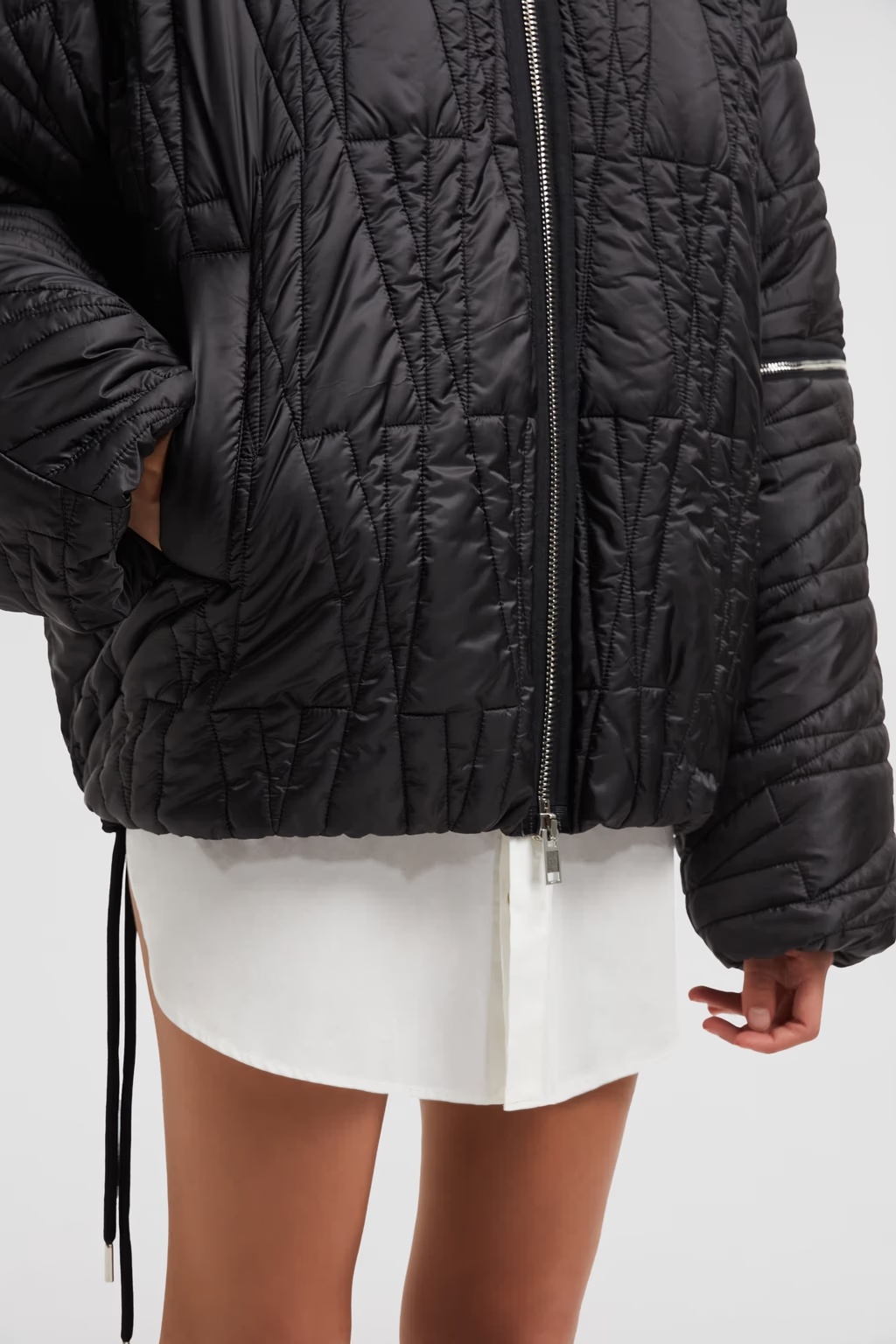 Moncler X Willow Smith Long-sleeved Down Jacket In Black