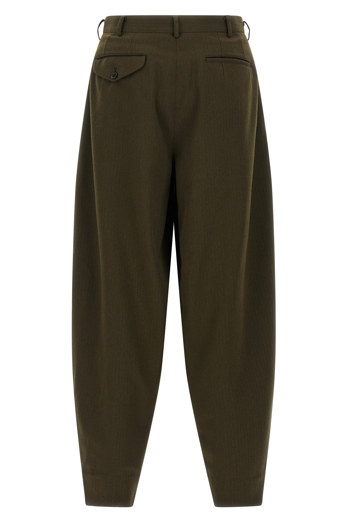 Comme Des Garçons Wool Trousers With Pleats And Side Pockets In Green