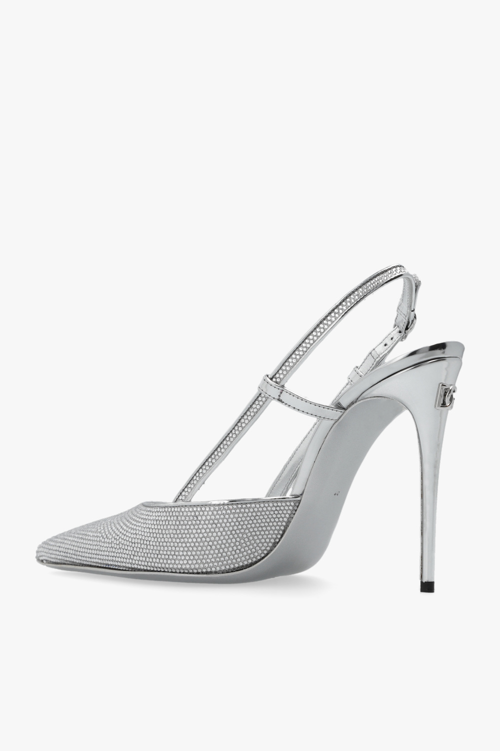 Dolce & Gabbana Kim Dolcegabbana Crystal-embellished Slingback Pumps In Gray