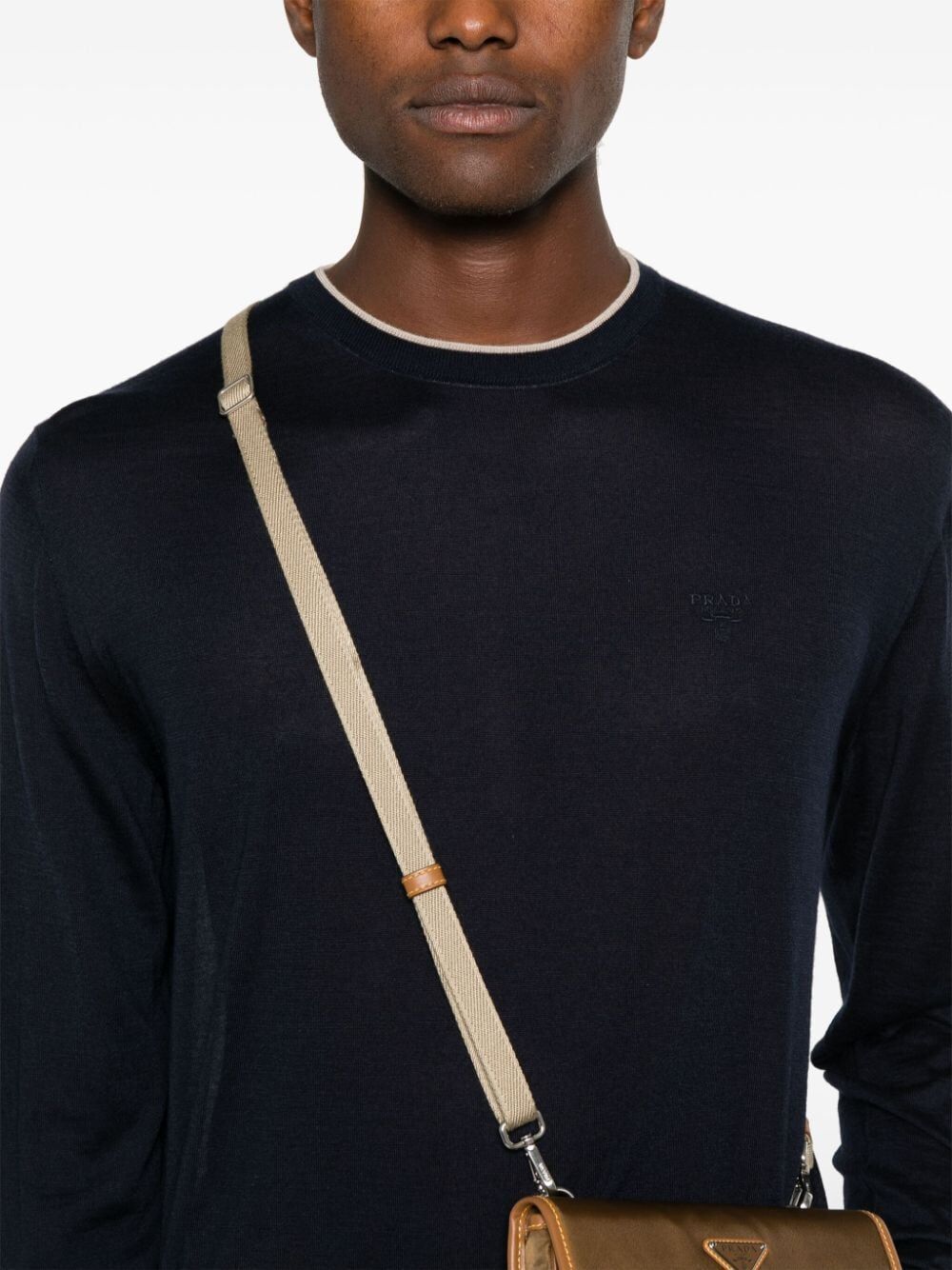 Prada Long-sleeved Sweater In Blue