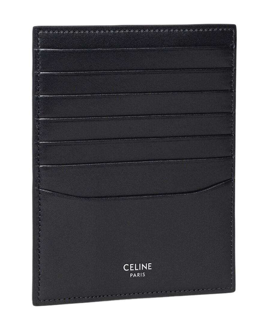 Celine Smooth Card Bag In Black