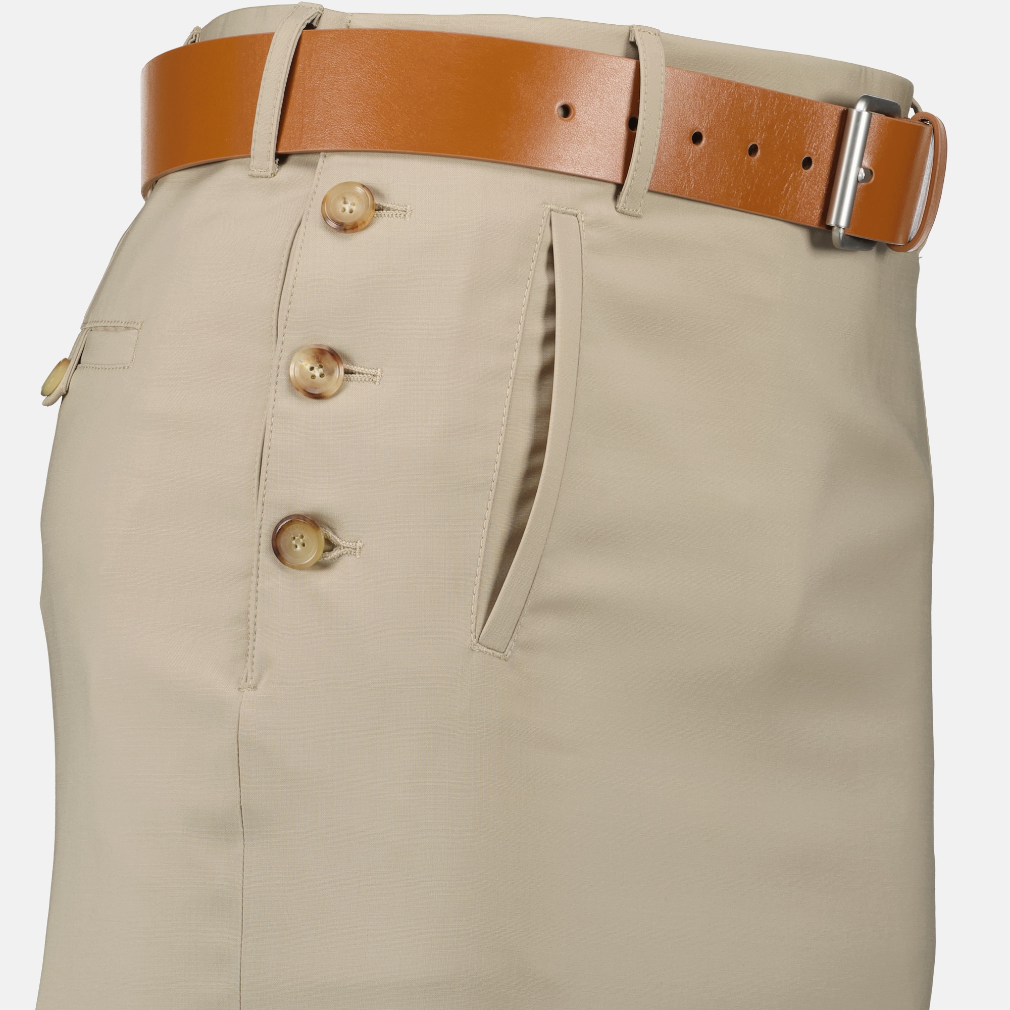 Moschino Wool Twill Skirt Tailored Twist In Neutral