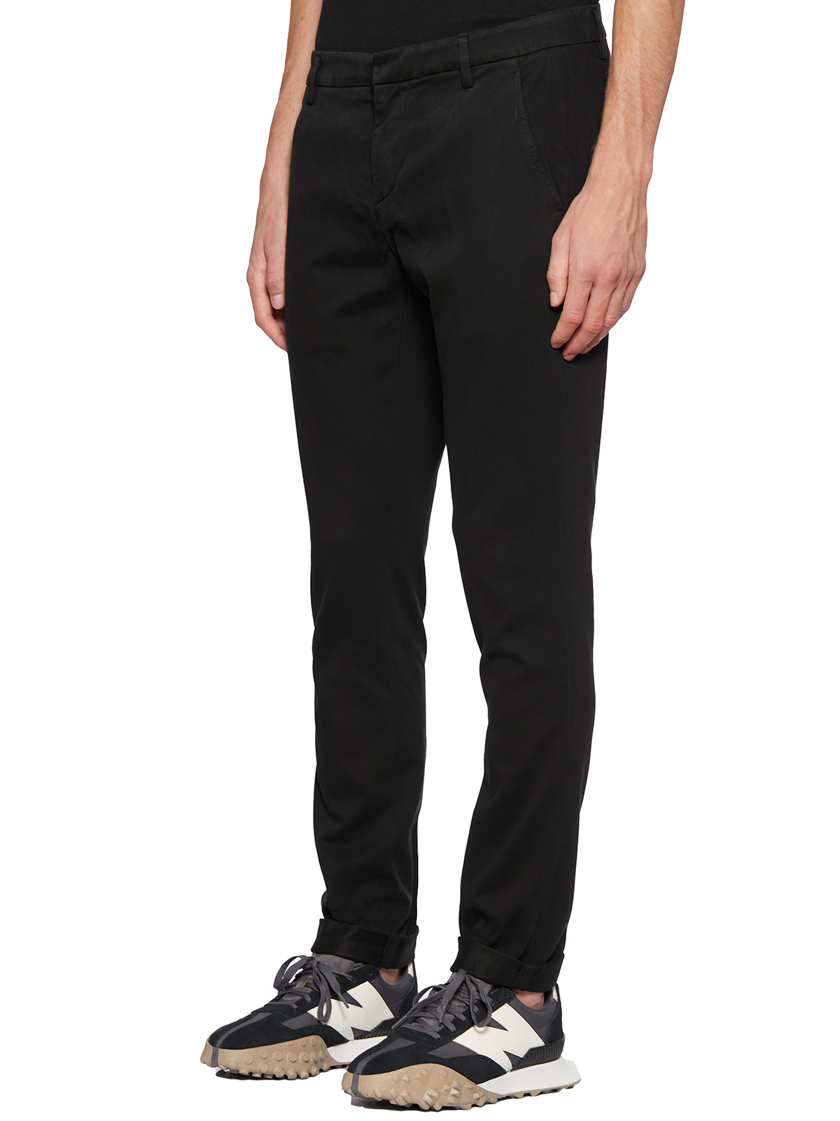 Dondup Belt-lined Casual Pants In Black