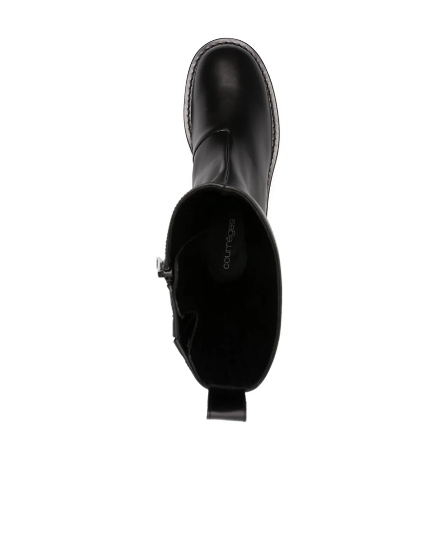 Shop Courrèges 55mm Slip-on Leather Ankle Boots In Black