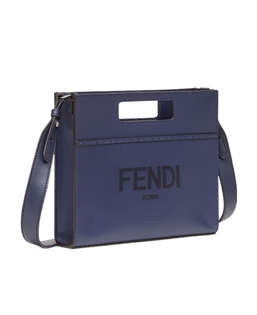 Fendi Mini Logo Todd Handbag In Blue