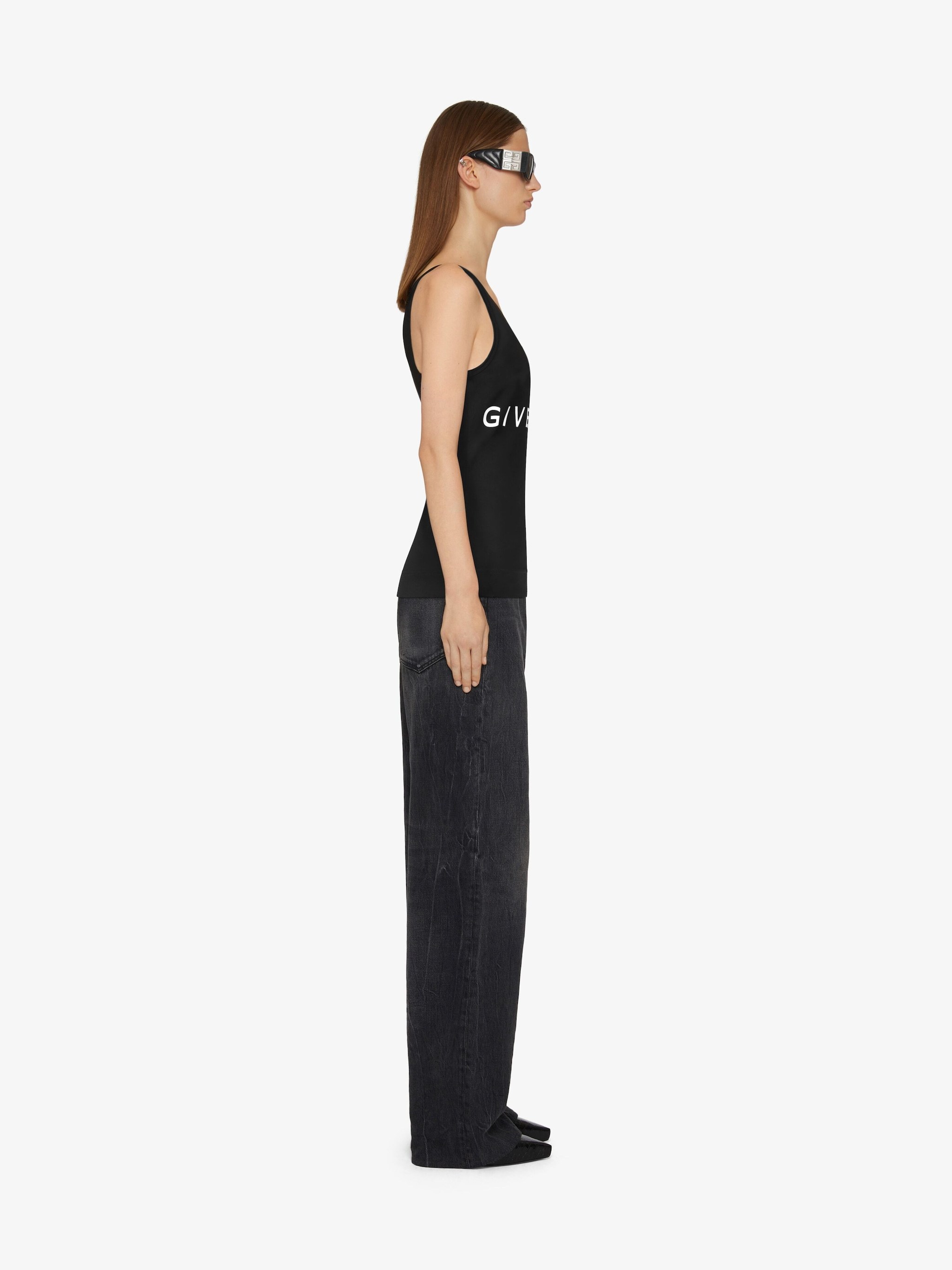 Givenchy Crew-neck Halterneck Top Tops Black In Black
