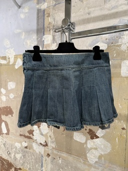 Balenciaga Pleated Skirt Featuring Belt Detail In Blue