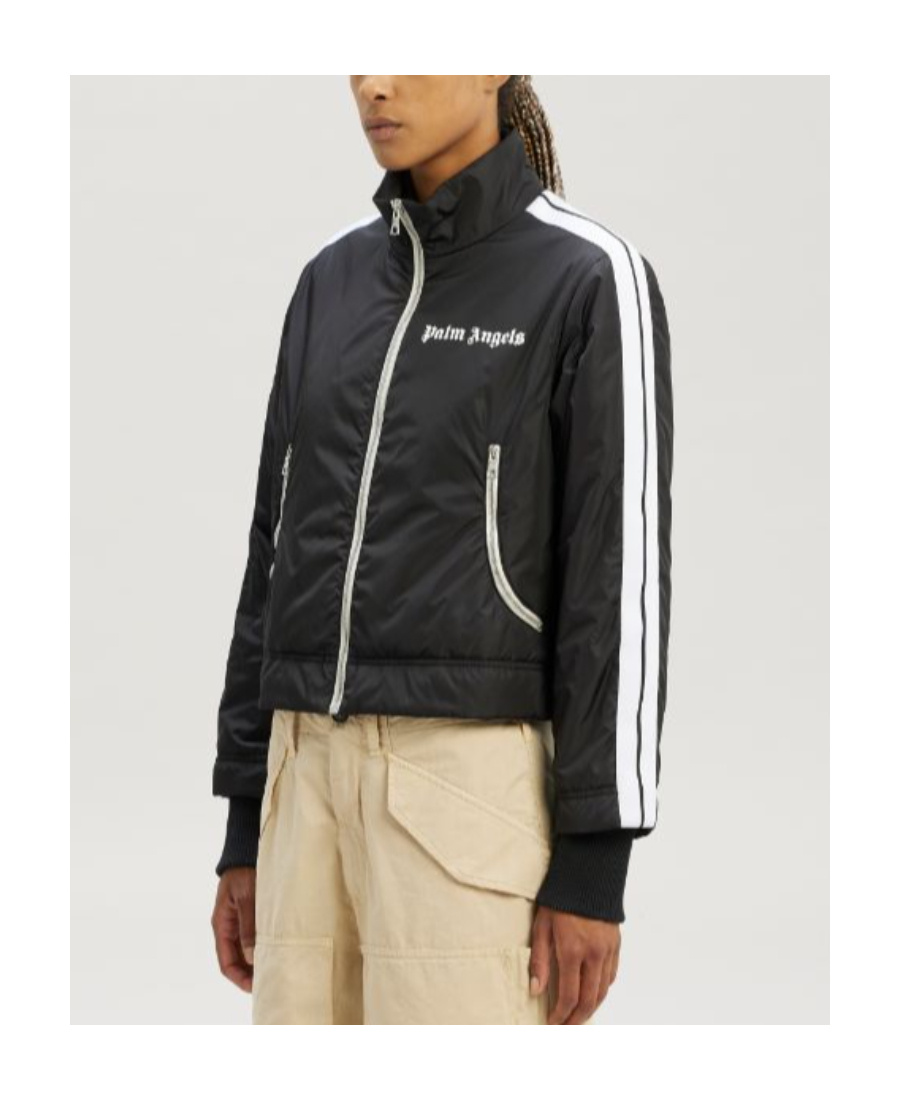 Palm Angels Lightweight Cropped Puffer Jacket In Black