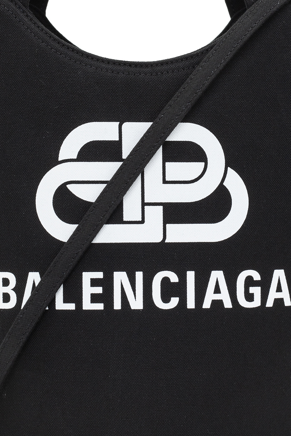 Balenciaga Logo Design Handbag In Black