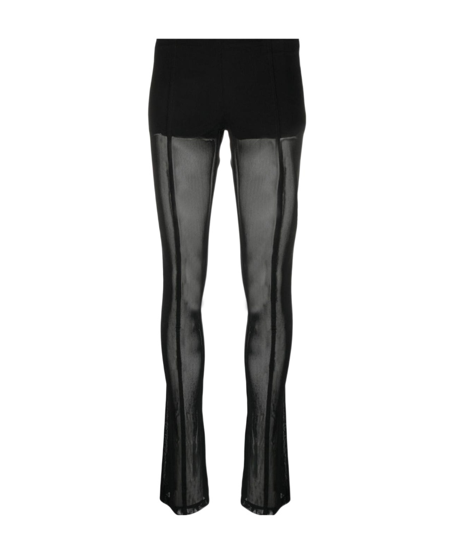 Blumarine Low-rise Semi-sheer Trousers In Black