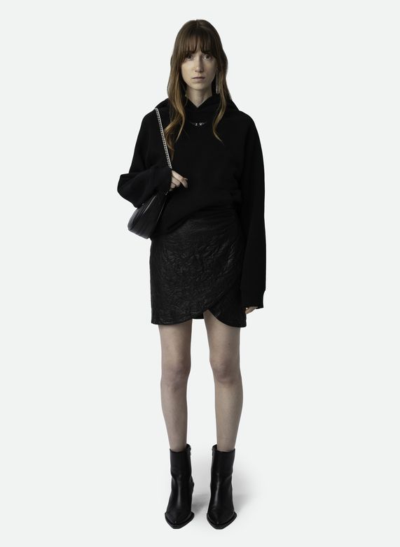 Zadig & Voltaire Georgy Pmo Rhinestone Wings Hoodie In Black