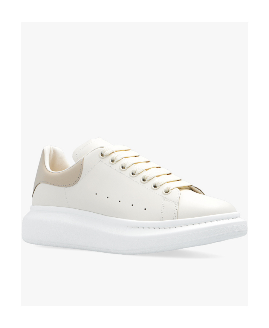 Alexander Mcqueen White Low-top Sneakers With Chunky Sole And Contrasting Heel Tab In Leather Man In White