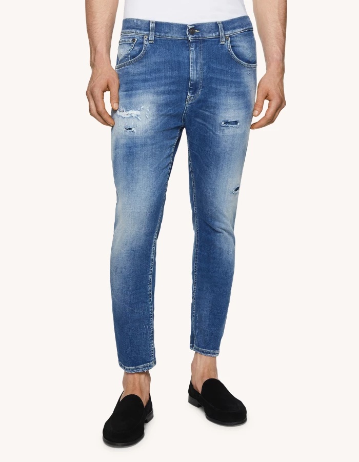 Dondup Torn Denim Trousers In Blue