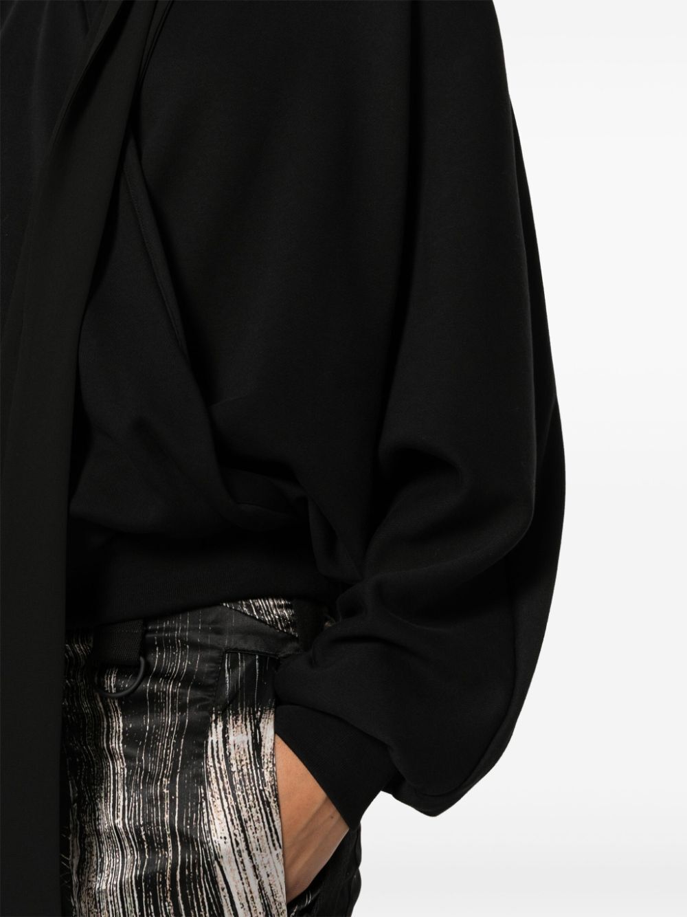 Blumarine V-neck Sweatshirt With Bow In Black