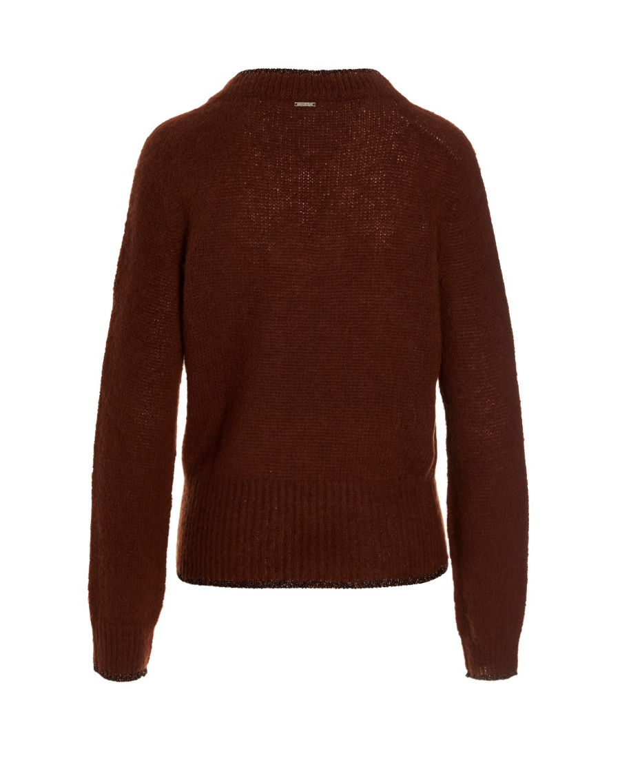 LIU •JO RIBBED-KNIT V-NECK SWEATER
