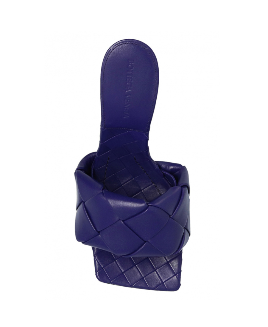 Shop Bottega Veneta Lido 90mm Woven Sandals In Purple