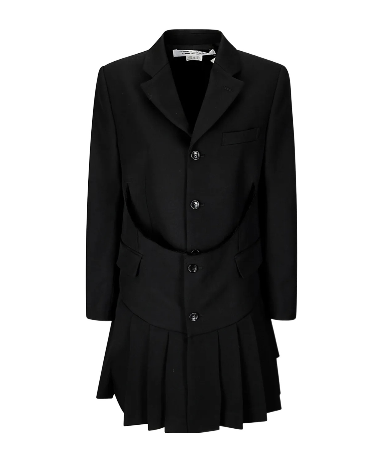 Comme Des Garçons Wool Coat In Black