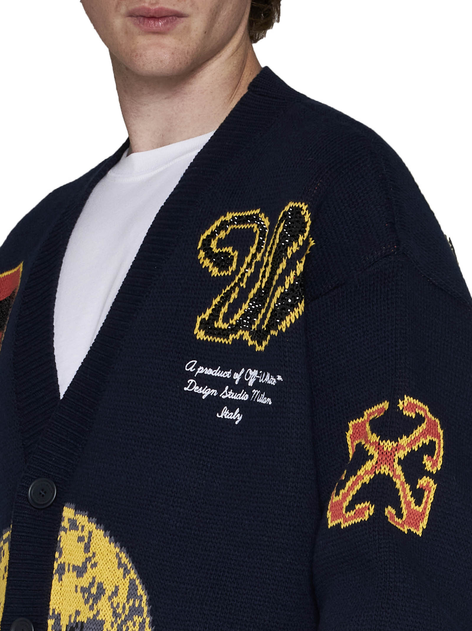 Off-white Off White Moon Phase Cardigan In Black