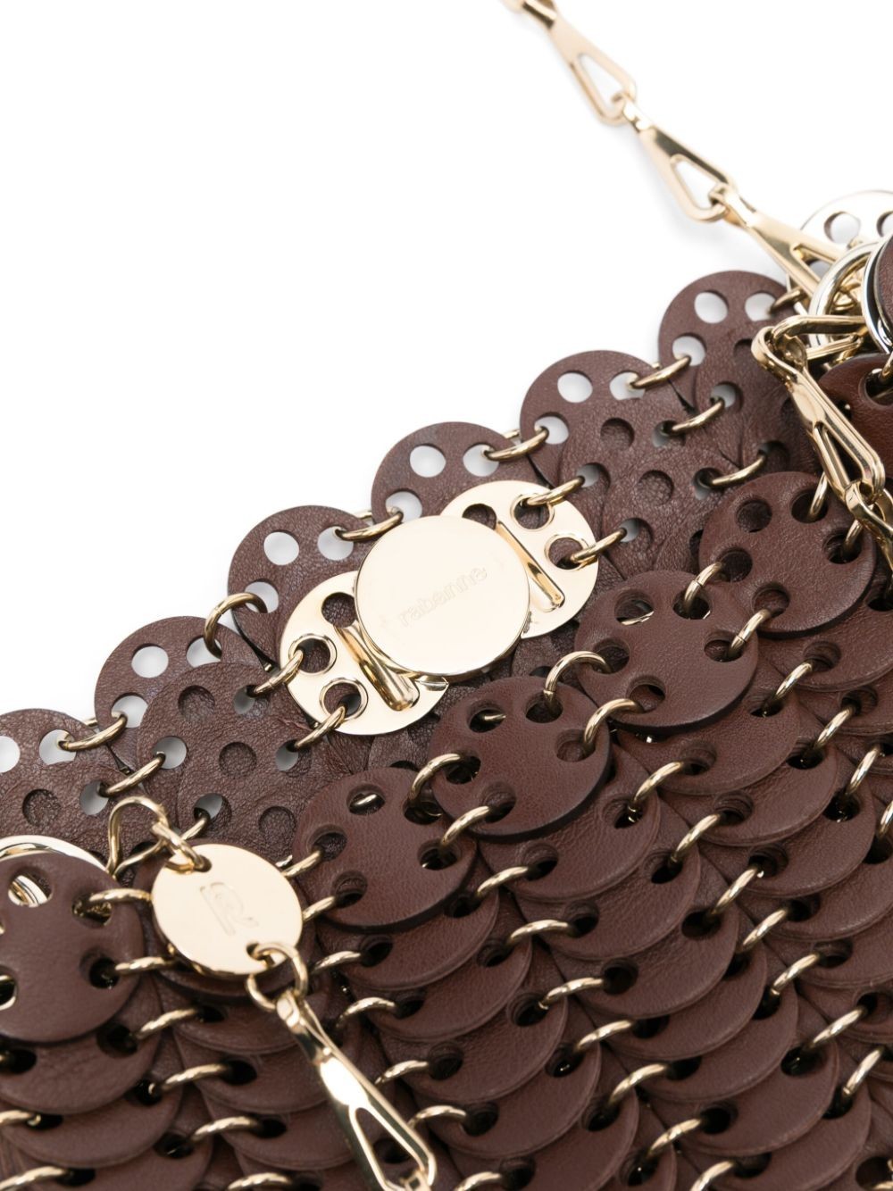 Rabanne 1969 Nano Shoulder Bag In Brown