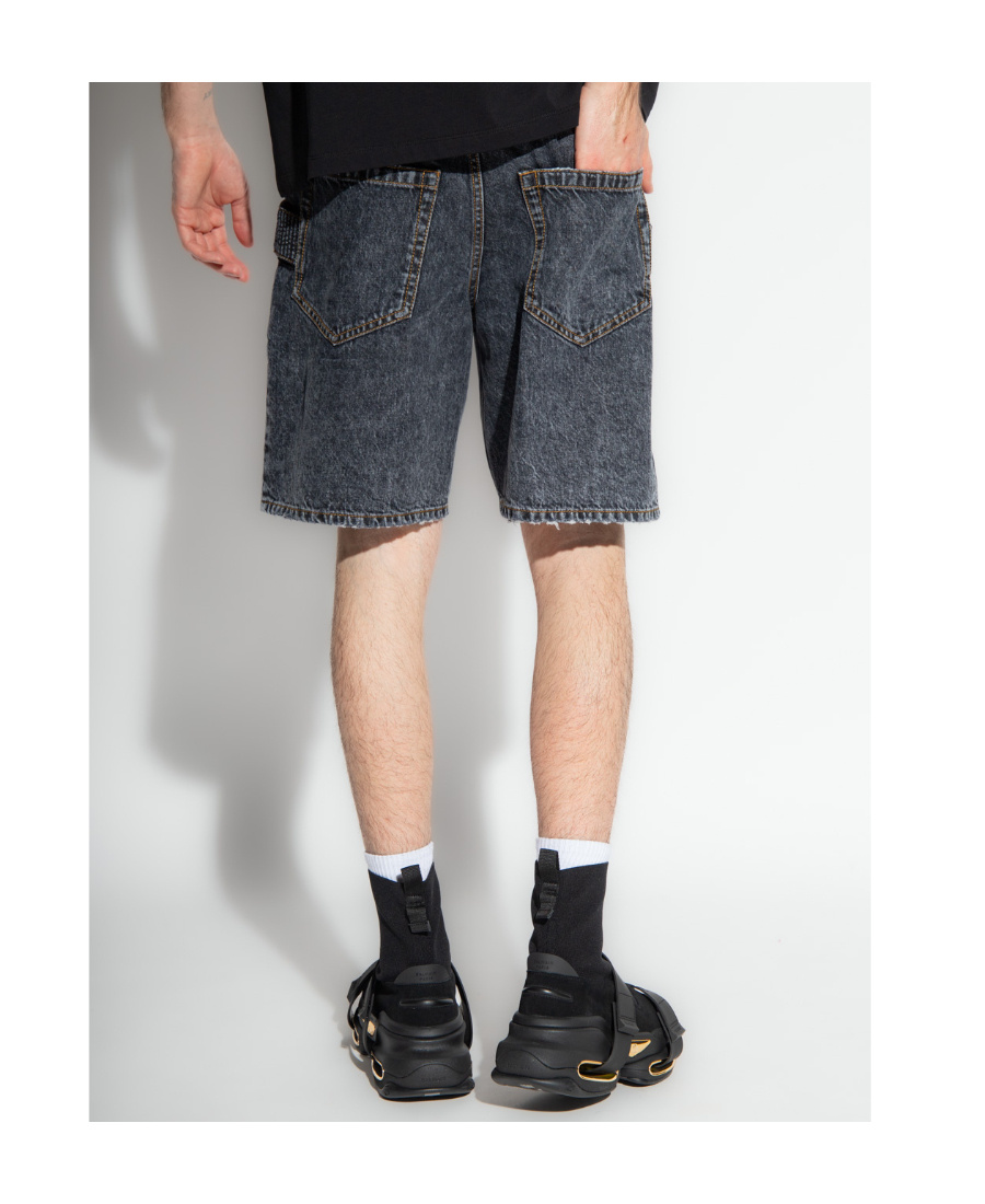 BALMAIN ACID-WASH DENIM SHORTS 