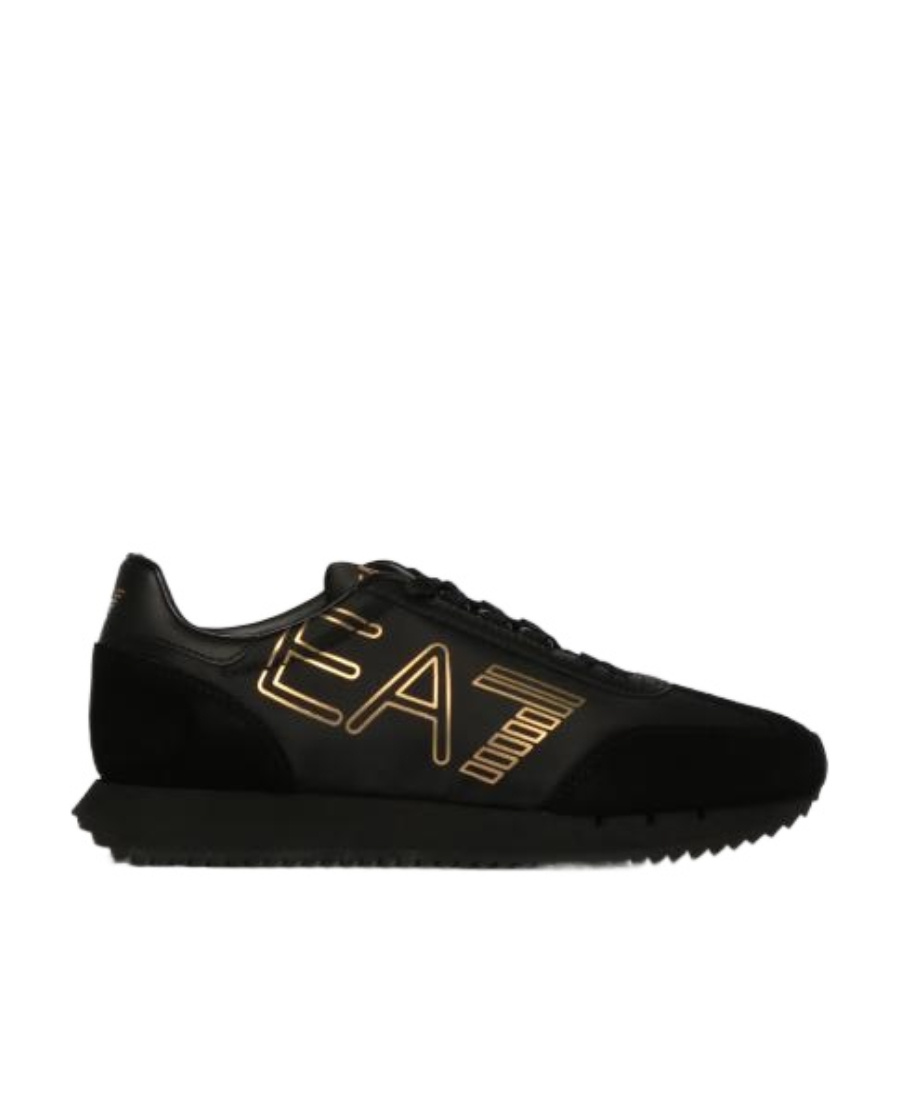 Ea7 Logo-print Low-top Sneakers In Black