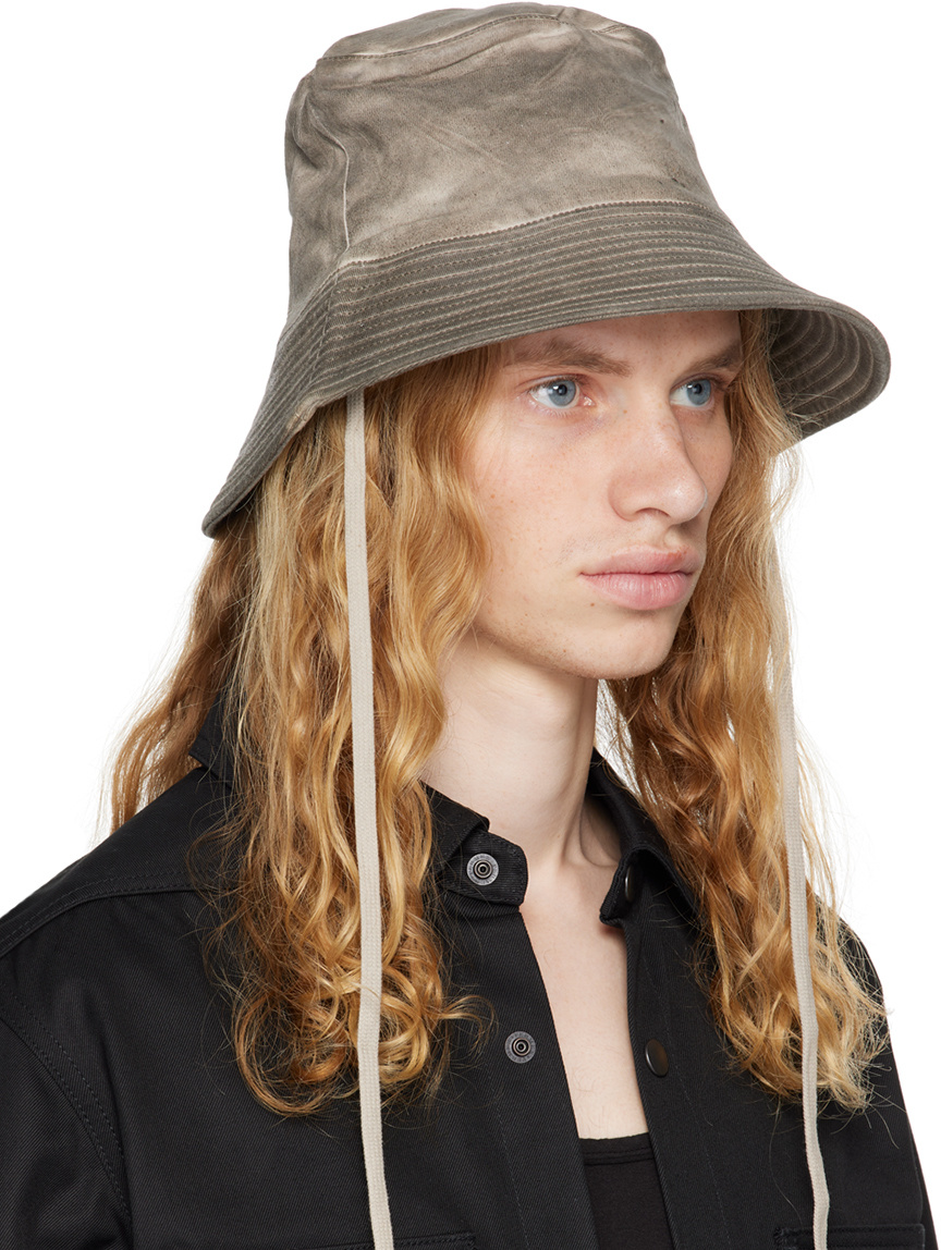 Rick Owens Drkshdw Gray Porterville Gilligan Bucket Hat In Black