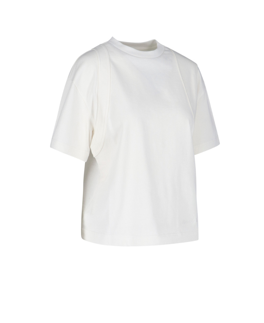 Alexander Mcqueen Seam-detailed Cotton T-shirt In White