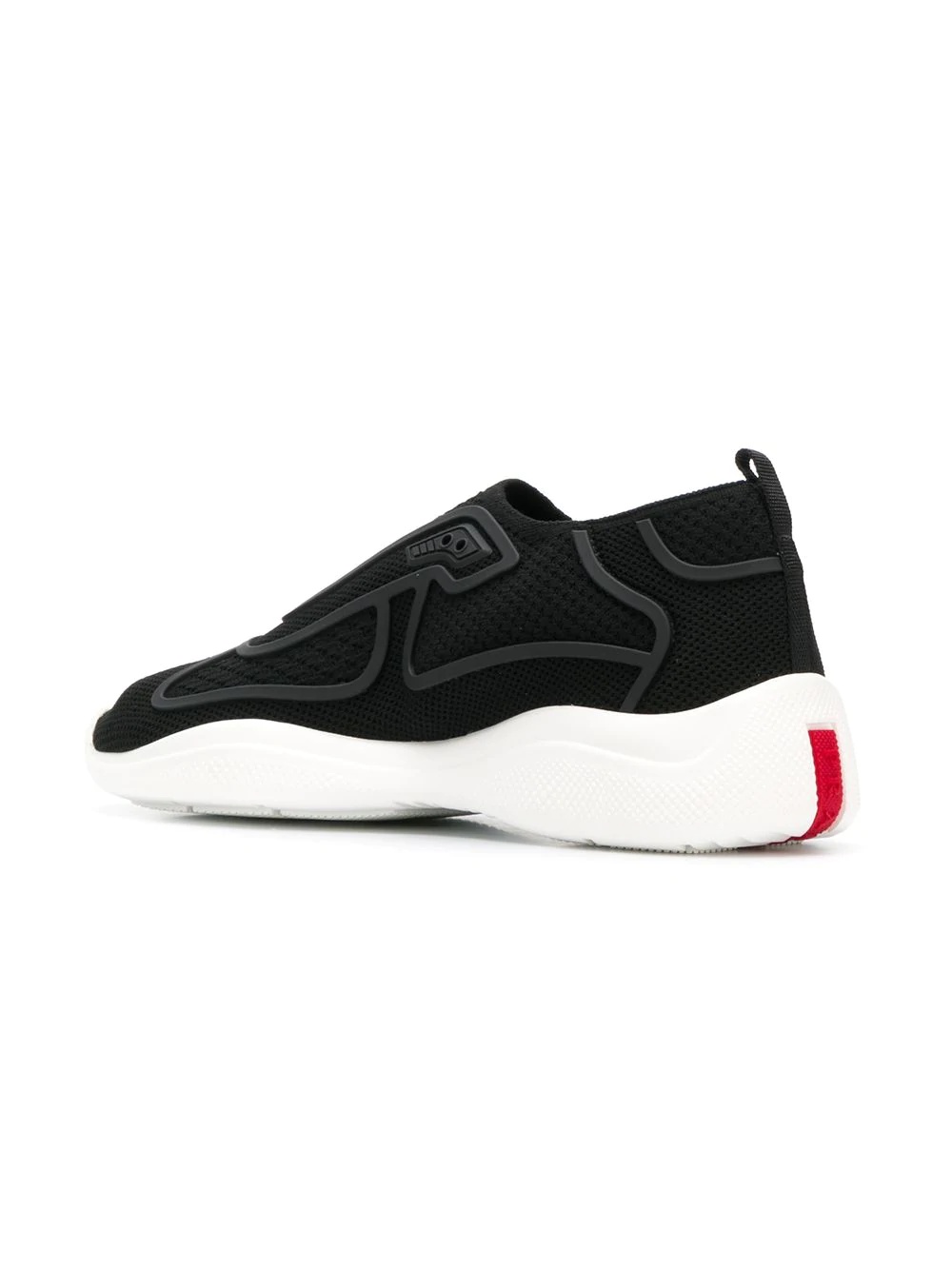 Prada Logo Sock Sneakers In Black