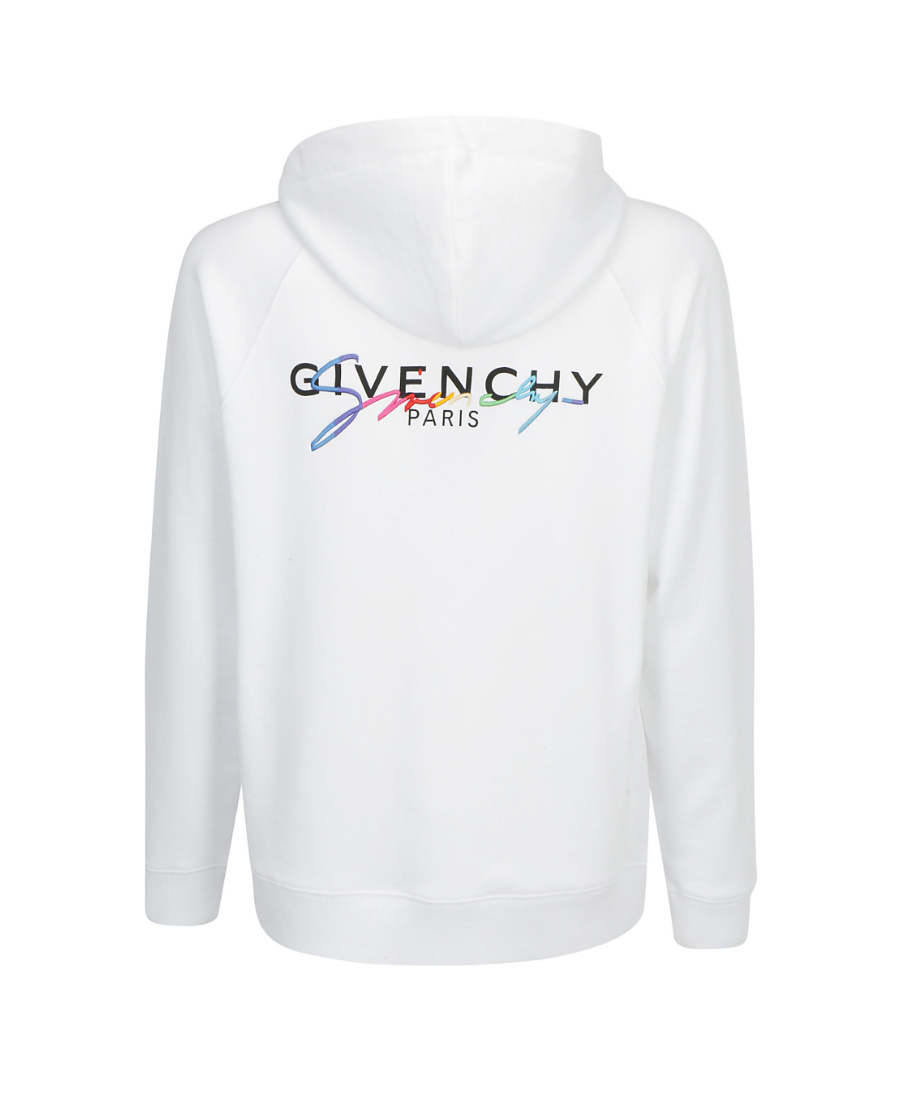 Givenchy Rainbow Logo-print Zipped Hoodie In White