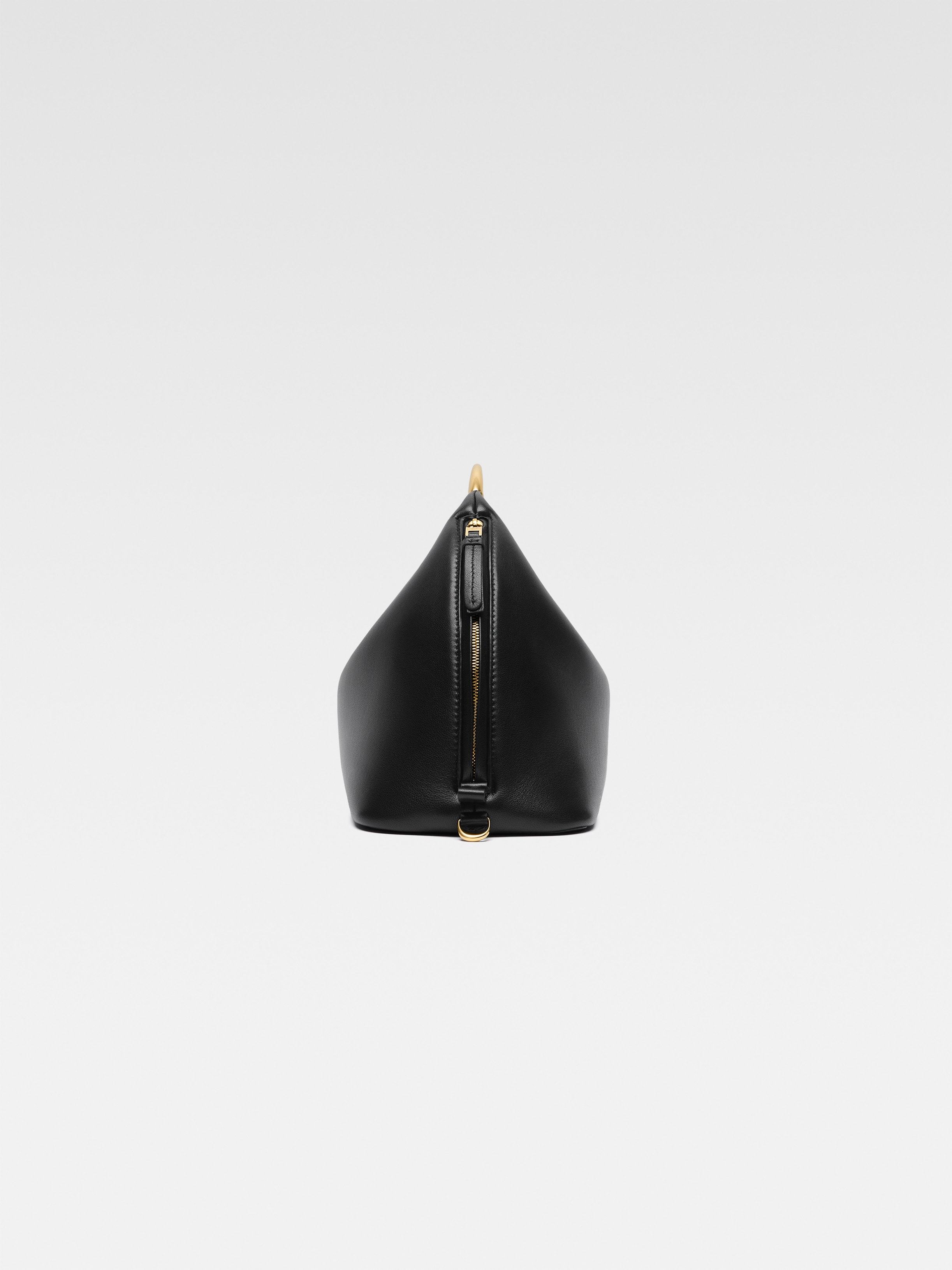 Jacquemus Small Calino Leather Top Handle Bag In Black