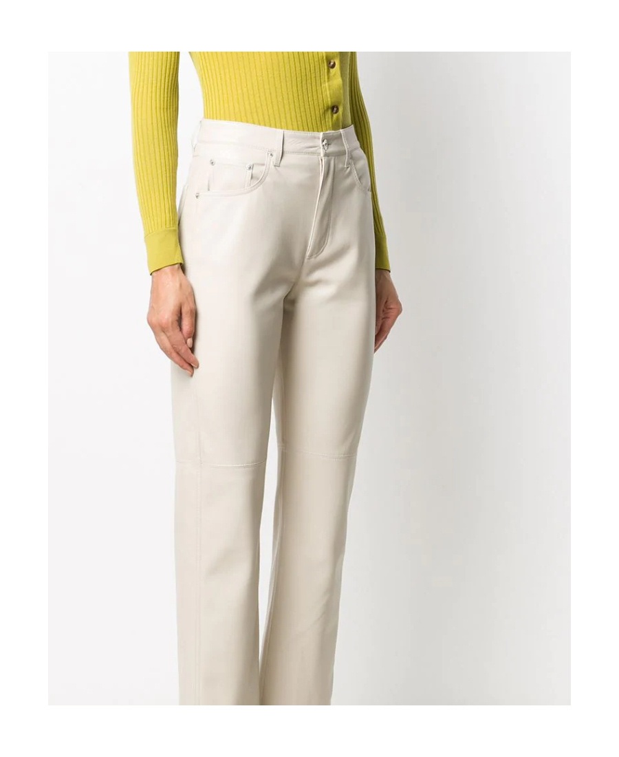 Nanushka Faux-leather Straight Leg Trousers In Nude