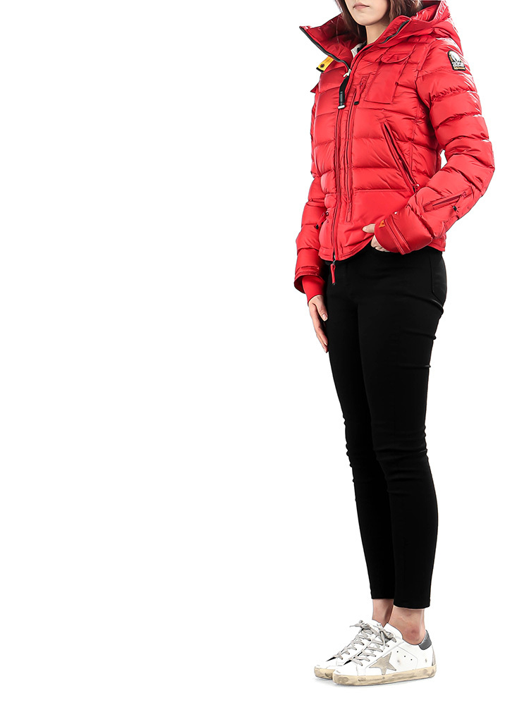 Shop Parajumpers Long-sleeved Hooded Down Jacket