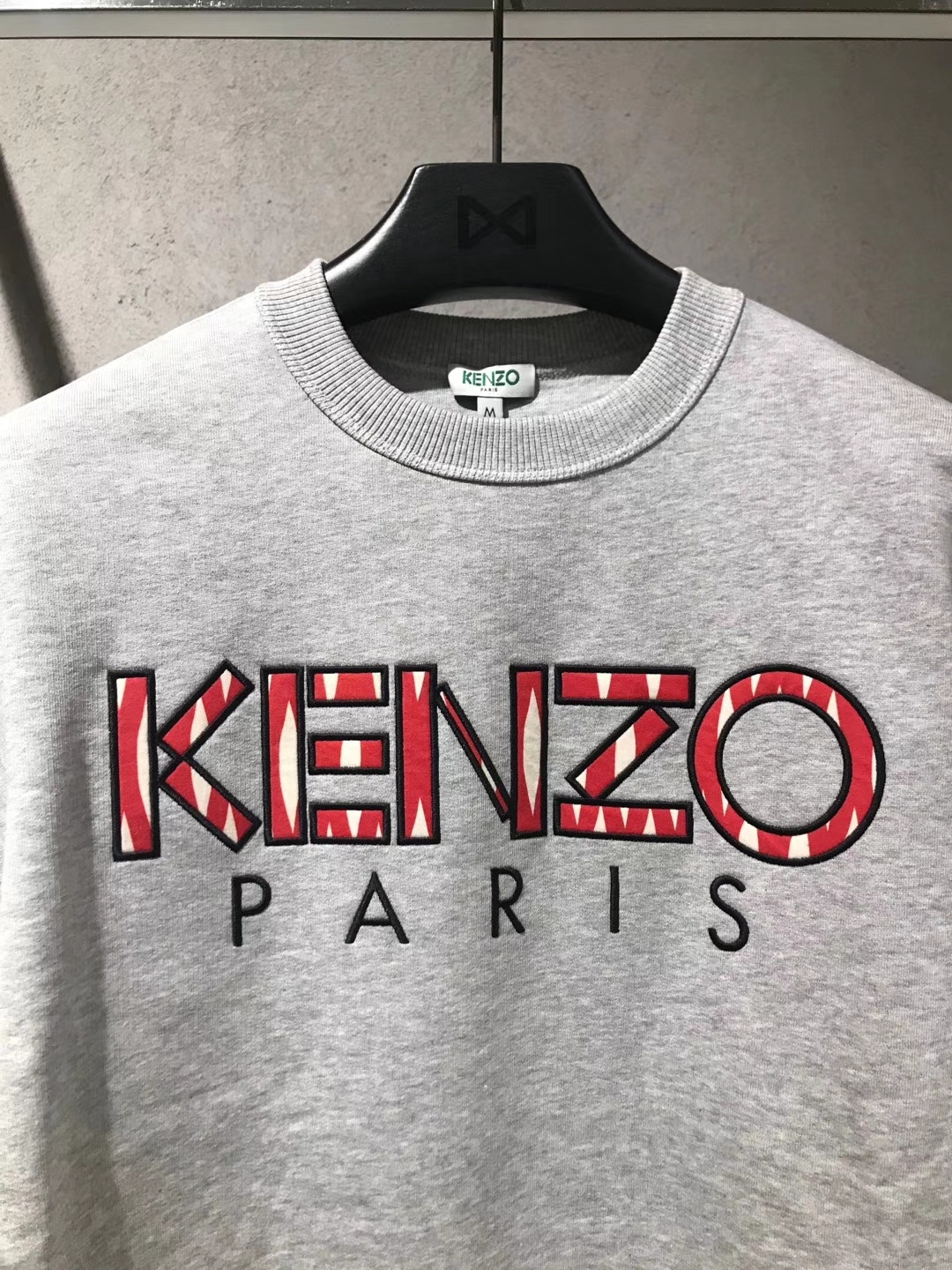 Shop Kenzo Logo Embroidered Round Neck Sweater In White