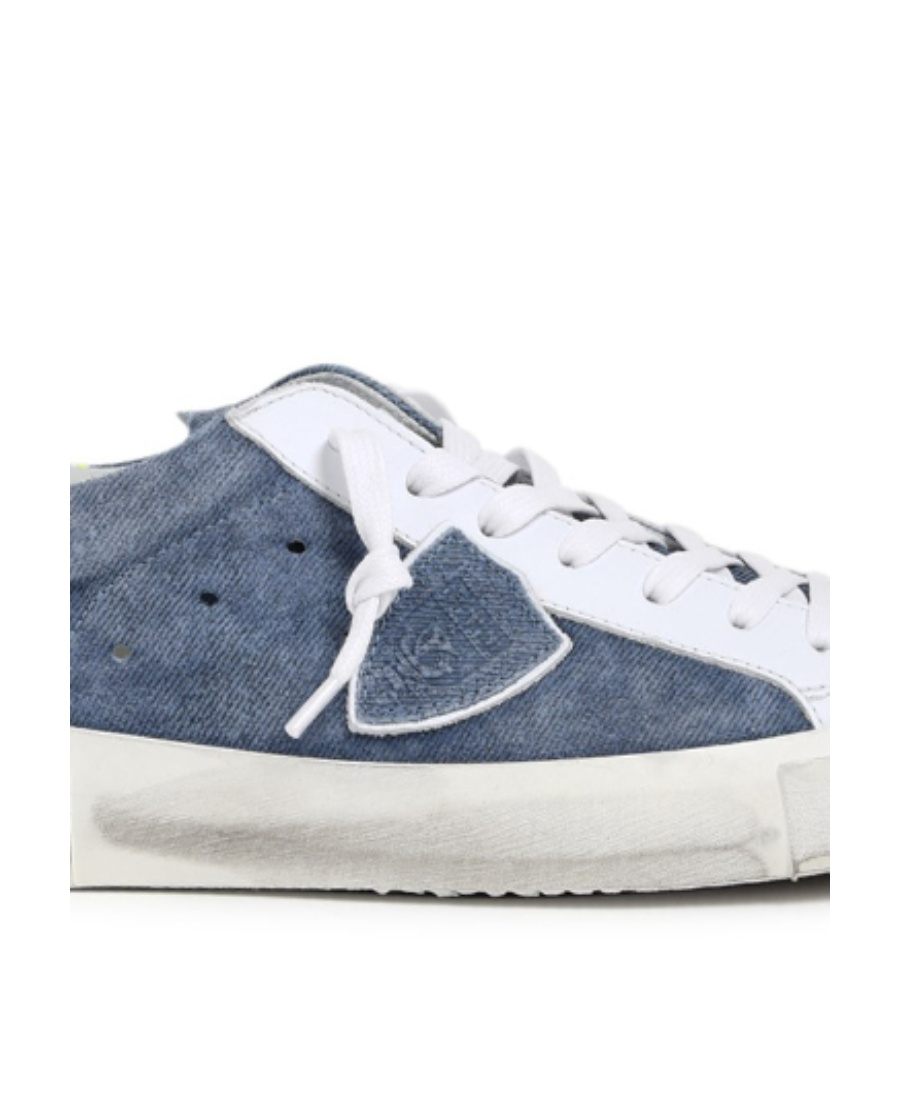 Philippe Model Prsx Daim Jeans Low-top Sneakers In White
